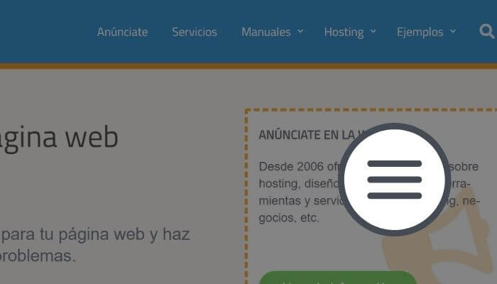 que es el menú de las paginas web 
